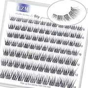 LZM Lash Clusters 84 Pcs C Curl Cluster Lashes Natural Look Wispy Eyelash Extension Eyelash Clusters Thin Band & Soft DIY at Home mix Length 8-14mm (WL16)