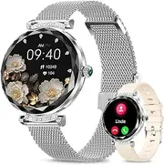 Smart Watch for Women Answer/Make Calls, 1.19" AMOLED Display, Smartwatch with 2 Straps, SpO2/Heart Rate/Sleep Monitor, 100+ Sport Modes, IP68 Waterproof Fitness Tracker for Android iOS