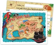 Limonia 12 Invitation Cards for Children's Birthday Party Theme Celebration Party Invitation Set Birthday Girls Children Boys Boys Teens Unisex Pirate Treasure Adventure Adventure Pirate Ship