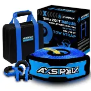 Heavy Duty Recovery Tow Strap Kit 3" x 20ft (36,000 lbs), Includes: 3/4 D Rin...