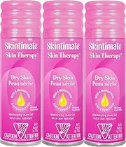 Skintimate Skin Therapy Moisturizing Shave Gel for Women Dry Skin with Lanolin and Olive Butter, Pack of 3