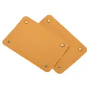2Pcs Leather Handle Wraps, PU Handbag Grip with Brass Clasp, Yellow
