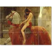 John Collier Mythology Tile Mural PT22237. 32 x 24 (12) 8x8 tiles