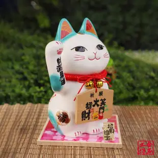 【金石工坊】財源廣進繪馬祈願貓(高24CM 全瓷招財貓/招財貓/招財擺飾/招財貓擺飾/台灣招財貓)