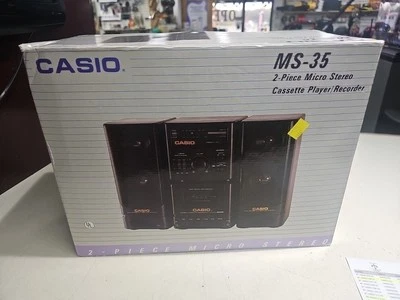 VINTAGE CASIO 2 PIECE MICRO STEREO SYSTEM W/SPEAKER MS-35 *New*