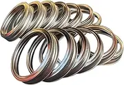 THINKCHANCES Food Grade and BPA Free Silver Stainless Steel Rust Resistant Dishwasher Safe Screw Bands/Rings for Mason, Ball, Canning Jars (12 Pack, Wide Mouth)