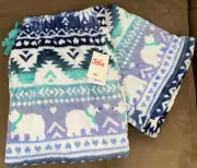 JUSTICE SLEEP BOTTOMS SIZE 18/20 PLUS POLAR BEAR SOFT PLUSH FLEECE COMFY TOASTY