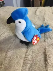 Original Collector 1997 Hang 1998 Tush Ty Beanie Baby Babies Rocket Blue Jay