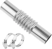 Exhaust Pipe Connector with Pipe Clamps,Elbow/Straight Pipe Exhaust Kit for Automotive Replacement Exhaust Pipes,Universal Car Accessories Exhaust Flex Pipe for Diesel Air Heater (Straight)