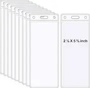 10 Pack Vertical Clear Badge Holders - Plastic Ticket Stub Holders 6.5 x 2.56 Inch Credential Ticket Holder for Concerts