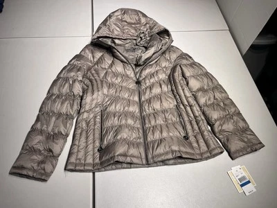 MICHAEL KORS Jacket Women's XL Quilted Down Packable Hooded Puffer Coat Nylon