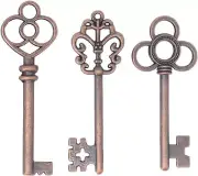 Aokbean Mixed Set of 30 Large Skeleton Keys in Antique Bronze - Set of 30 Keys