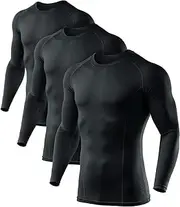 [ATHLIO] Men's Long Sleeve Compression Shirts, Active Sports Base Layer T-Shirt, Athletic Workout Shirt