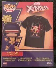 Funko Pop! Tees Cyclops Size Small T-Shirt & Glow In The Dark Figure BNIB X-MEN