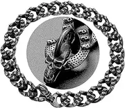 txprodogchains Personality Chain Dog Collar Carving Cool Skulls Pattern, Blacked Stainless Steel Link Chain 22mm Hip Hop Necklace Training Slip Collar for Big Breeds Bully Pitbull, Mastiff(16")