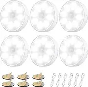 Electight 6 Pack Motion Sensor Light Indoor, 8 LEDs Night Light USB Rechargeable, 3 Light Modes & 400 mAh Battery, Cordless Magnetic Sticker Nightlight for Stairs, Closet, Hallway - 6000K Cold White
