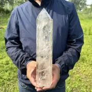 2kg Natural Clear Quartz Obelisk Point Quartz Crystal Wand Reiki Tower Decor