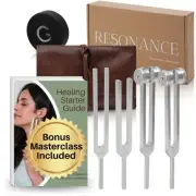Healing Tuning Fork Set 128Hz 136.1Hz 256Hz 384Hz with Activator Pouch