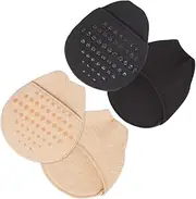 [Healvian] Anti-slip Front Foot Pad for Ladies Socks Half Socks Toe Topper High Heel Forefoot Pad in Black