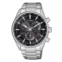 在飛比找Yahoo奇摩購物中心優惠-CITIZEN 光動能時尚鈦金屬三眼腕錶-銀X黑(CB502
