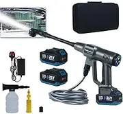 Huhomco Cordless Pressure Washer UK 200Bar/2900PSI Jethawk Battery Power Washer Portable with 2 Batteries, No Hose Needed Battery Operated for Car Cleaning&Garden Watering