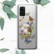 Butterflies Wild Flowers Clear Case For Samsung Note 20 S20 S21 S22 S23 S24 FE