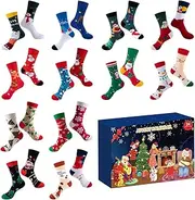 [Gungtj] Socks Advent Calendars, 24 Days Socks Calendar, Countdown Socks Calendar, Christmas Socks, Soft Christmas Socks, Cotton Christmas Socks, For Women