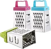 LIGIGWASH 3Pcs Stainless Steel Mini Grater Multi Function Garlic Cheese Vegetable Slicer with Non Slip Handle Easy to Clean Kitchen Tool