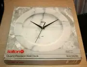 SALTON Solid Marble Quartz Precision Wall Clock # ST-1630 Japan Movement NEW