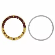 18KY Rotating Bezel, Insert & Springs Kit For GMT Master 16753, 16758 Gold Brown