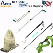 47” Heavy Duty Snake Tongs & 57" Hook & Bag Grabber Stick Reptile Handling Tool