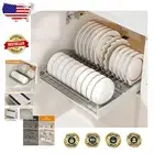 Sleek Rectangular Pull-Out Dish Rack for Kitchen Cabinets - Organized Storage