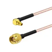 Bingfu RG316 MMCX Male Right Angle to SMA Male Coax Extension Cable 500cm 5m