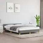 vidaXL Bed Frame with Headboard Dark Grey 137x187 cm Double Fabric