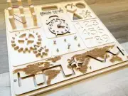 Montessori Sensory Toy – Busy Board – Learning Station – Wooden Activity Center