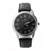 在飛比找momo購物網優惠-【范倫鐵諾˙古柏】光碟錶盤設計真皮手錶腕錶 情人對錶