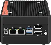 HKUXZR X86 P5 Fanless Mini PC Fanless Firewall Router 12th Gen Intel 8-Core 8-Thread Core i3-N305(Up to 3.8GHz) DDR5 4800MHz 2X i226-V 2.5G LAN HDMI2.1 Proxmox Pocket Server 16GB RAM