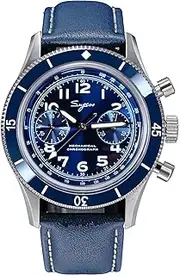 S423.01.E 42MM Gold SWAN Neck Chronograph Pliot Chrono Seagull ST1901 Movement Sapphire Crystal Men's Watch 1963, Silver
