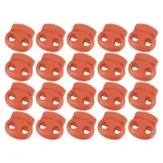 40Pcs 5mm Plastic Cord Locks Double Hole Spring Toggle Stopper, Camel