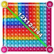 12 x 12 Multipication Games, Kingmall Right-Angled Rainbow Square Math Toys 169bubbles Multiplication Pop for Teachers to Create Various Multiplication Formulas【with 1-12 Multiplication Tables】