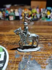 Vintage Pewter Civil War Toy Soldier Horse Carrying Flag Pre 1900s Franklin Mint
