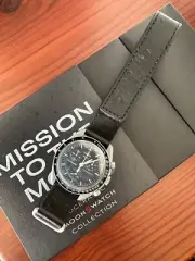 RARE Omega x Swatch MoonSwatch Mission to the Moon Ostrich Strap Limited Edition