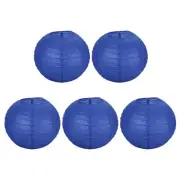 5 Pcs 10" Paper Lanterns Round Hanging Chinese/Japanese Lantern Decor Dark Blue