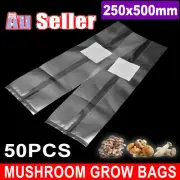 50PCS Mushroom Grains Spawn Grow Bag 250x500mm Substrate High Temp Pre Sealable