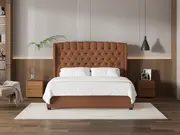 My Style Winged Headboard & Slimline Base - King / Gingerbread / Standard Base