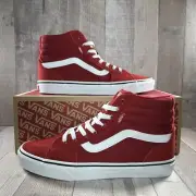 Vans Men's Filmore Hi Suede Canvas Skate Shoes Sneaker Chili Pepper Red Size 9.5