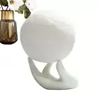 Moon Lamp, Printing Lunar Lamp Night Light with White Hand Stand as