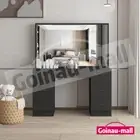 Modern Dressing Table Makeup Large Mirror 7 Drawers Vanity Cabinet Black