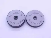 NEW 1/4 32 UNEF 2A SOLID THREAD RING GAGES .25 GO NO GO P.D.'S = .2287 & .2255