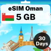 eSIM Oman - 5 GB - 30 Days - Travel eSIM | QR code activation